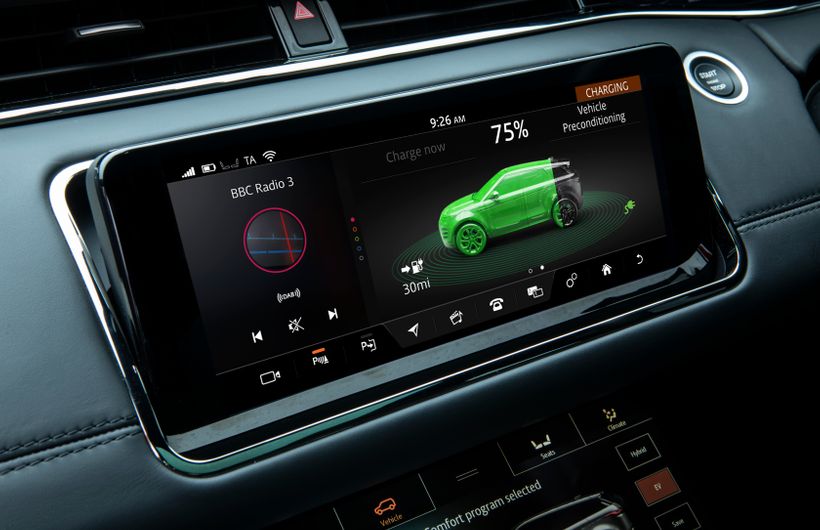 Range Rover Sport P400e HSE charging display