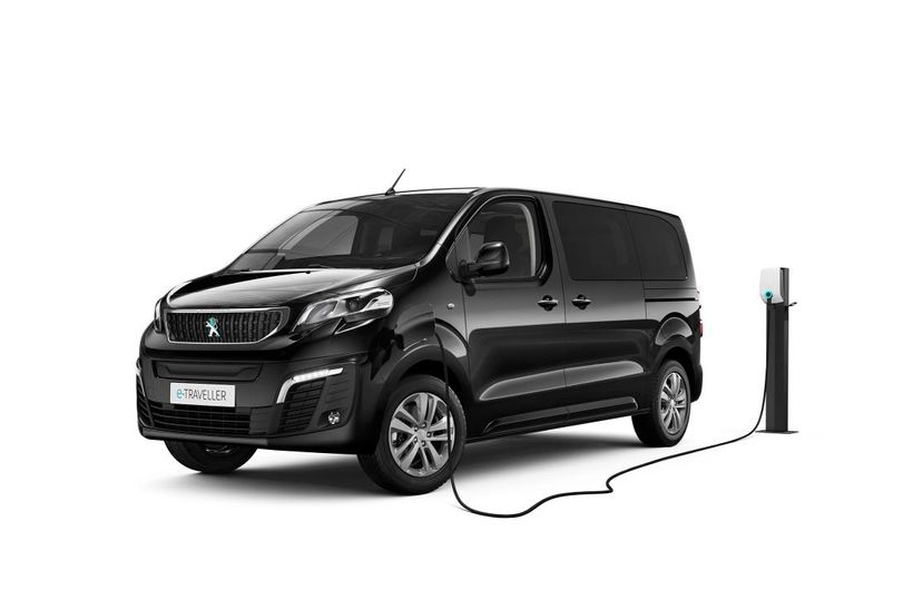 Black Peugeot Travel front and left side charging