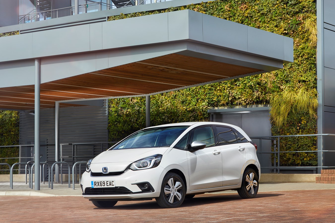 Honda Jazz PHEV exterior front and side while parked