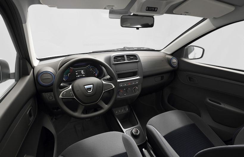 Dacia Spring electric car interior dashboard and display