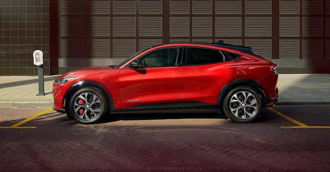 Ford Mustang mach e gt exterior side parked