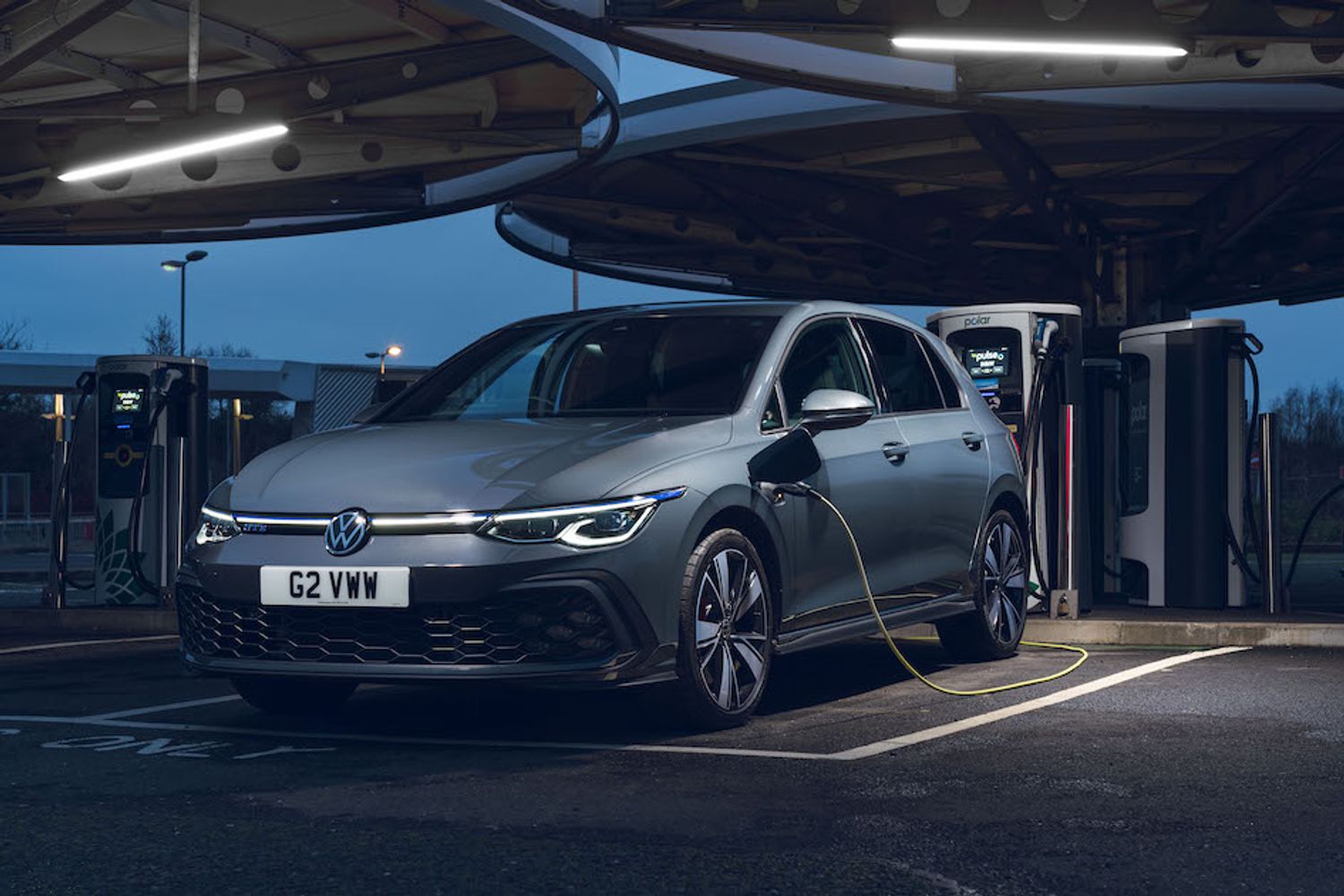 VW Golf GTE PHEV at bp pulse charging station