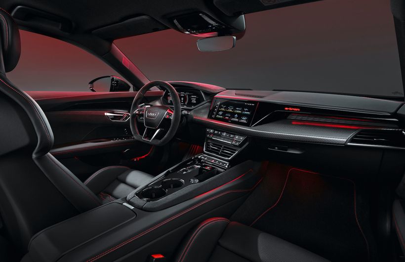 Audi e-tron GT electric car interior dashboard and display