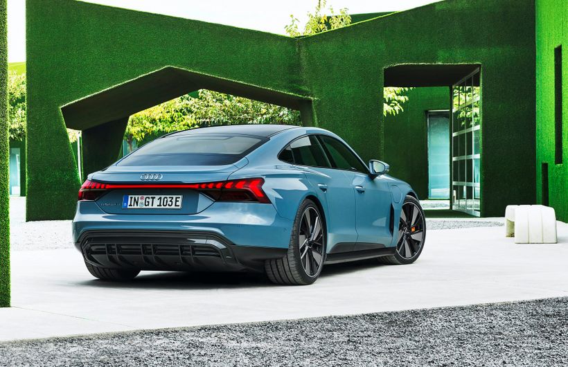 Audi e-tron GT electric exterior rear parked