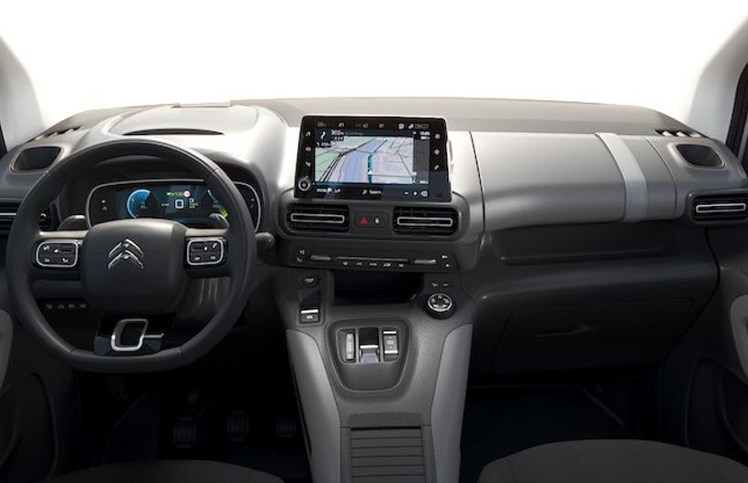 Citroen Berlingo electric dashboard and facia, in studio, left hand drive