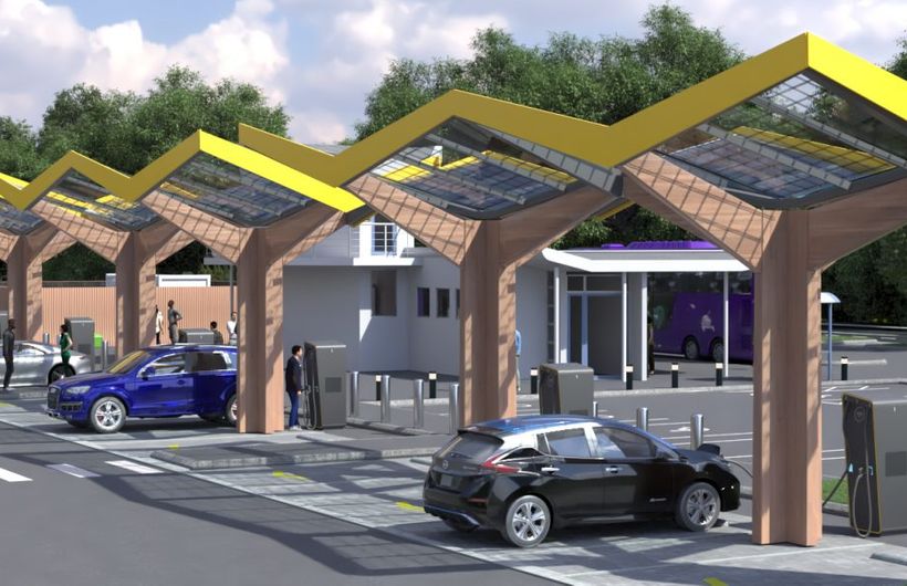 Oxford charging super hub CGI drawing