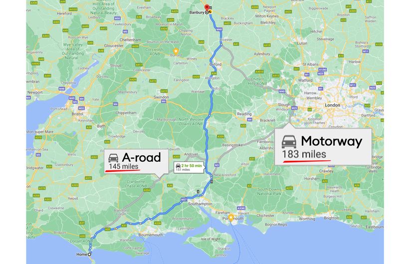 A roads, electric car range, electrifying