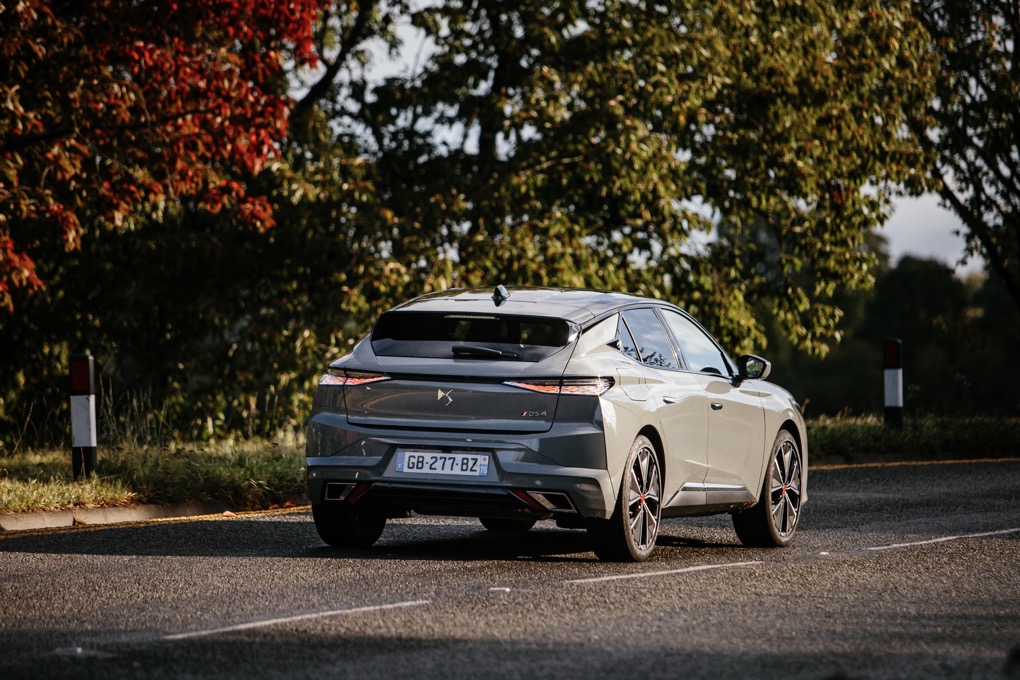 DS4 E-Tense, french registered, rear action shot