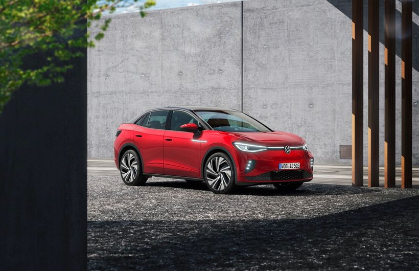 Red Volkswagen ID.5 electric car 