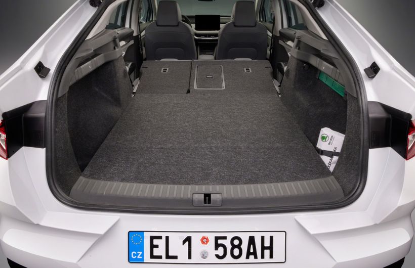 skoda, enyaq, enyaq coupe, white, boot, boot space