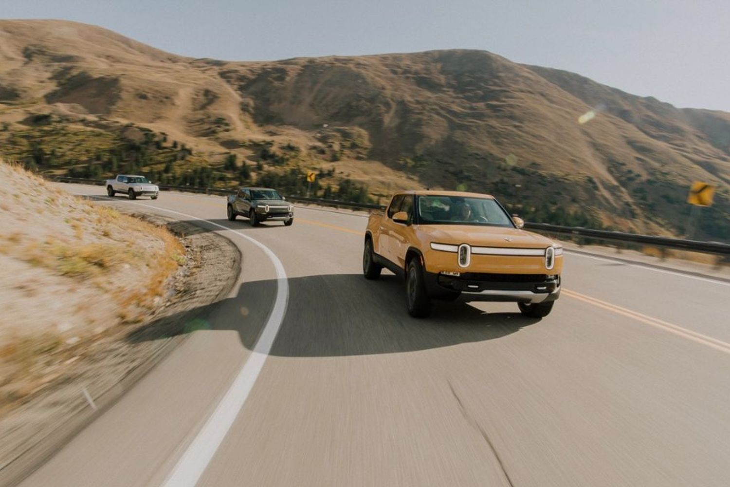 Rivian, Rivian R1T, R1T, pickup, exterior, yellow