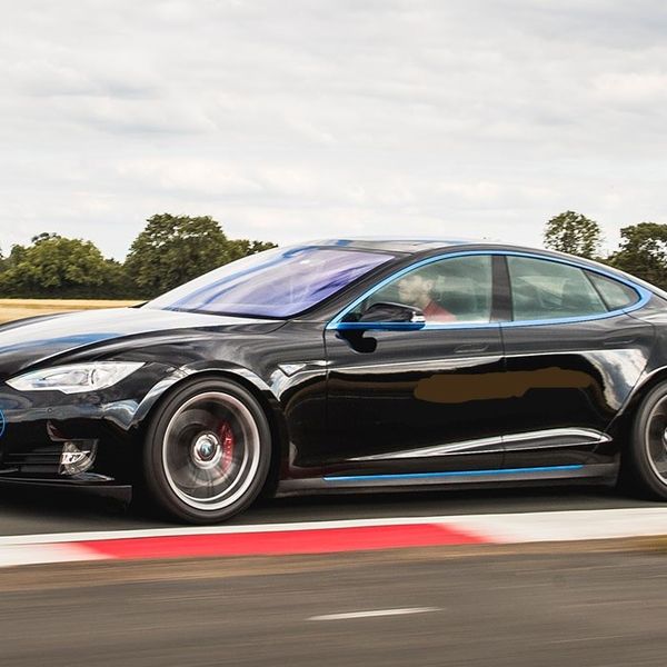 Tesla Model S on a track