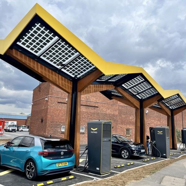 Fastned charging hub in Greenwich, London