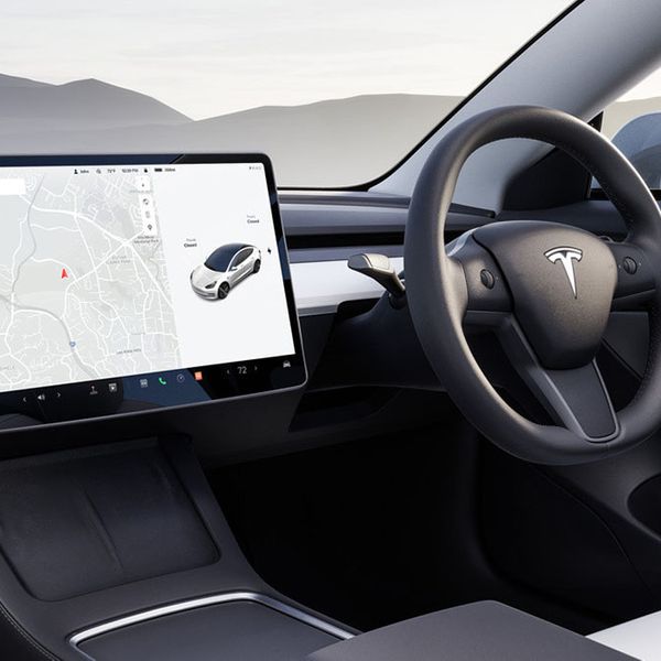 Tesla Model three, Still shot, Front Interior , Steering wheel